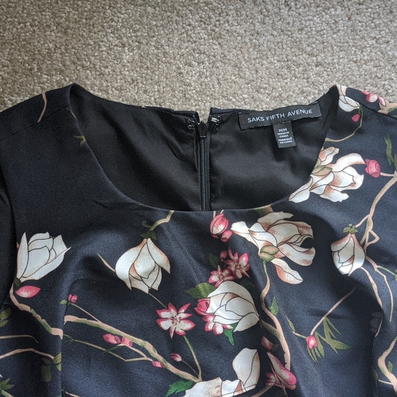 Beautiful Floral open shoulder Saks Fifth Avenue dress - Picture 2 of 3